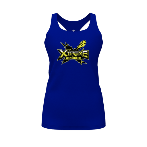 [CUS-DFW-RCBK-PER-RYL-FYS-LOGO1] Racerback Tank Top (Female Youth S, Royal, Logo 1)