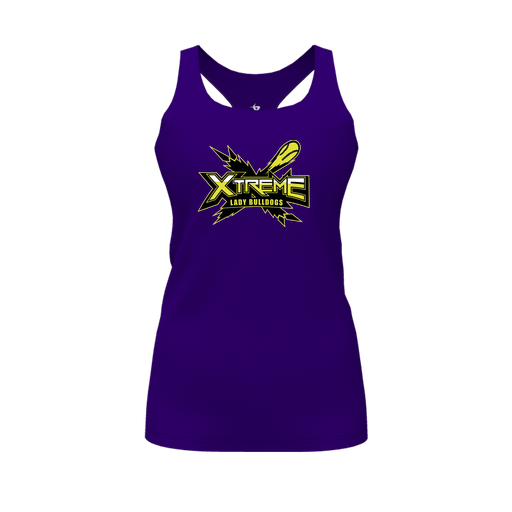 [FT0TRBPP-FYS-LOGO1] Decker Racerback Tank Top (Female Youth S, Purple, Logo 1)