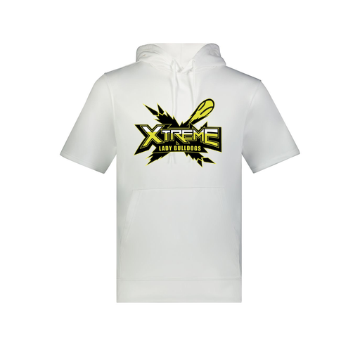 [6871.005.S-LOGO1] Men's Dri Fit Short Sleeve Hoodie (Adult S, White, Logo 1)