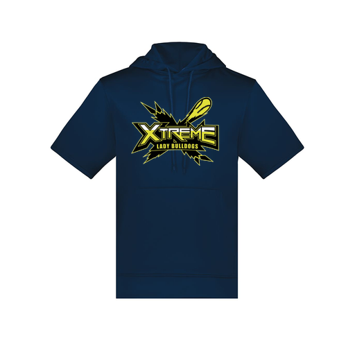 [6871.065.S-LOGO1] Men's Dri Fit Short Sleeve Hoodie (Adult S, Navy, Logo 1)