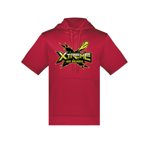 [6871.083.S-LOGO1] Men's Dri Fit Short Sleeve Hoodie (Adult S, Red, Logo 1)