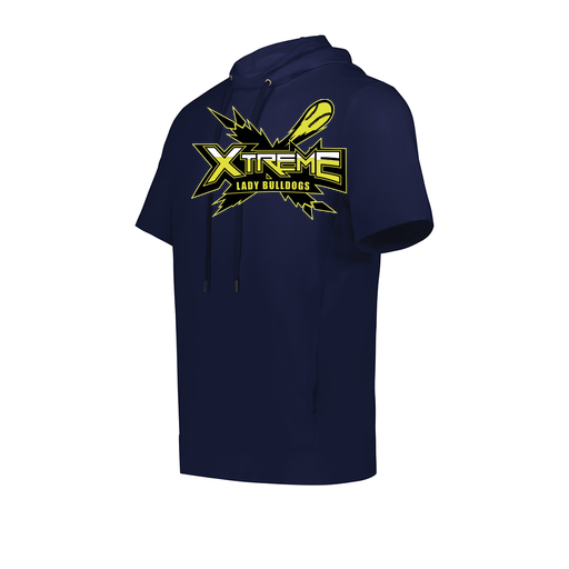 [222605.065.S-LOGO1] YOUTH VENTURA SOFT KNIT SHORT SLEEVE HOODIE (Youth S, Navy, Logo 1)