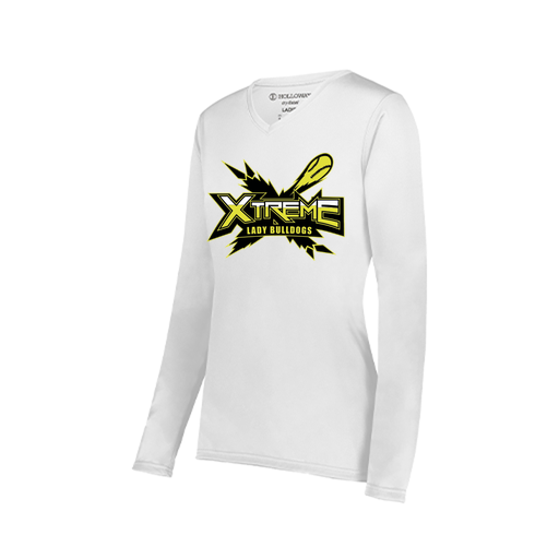 [222824.005.S-LOGO1] Ladies LS Smooth Sport Shirt (Female Adult S, White, Logo 1)