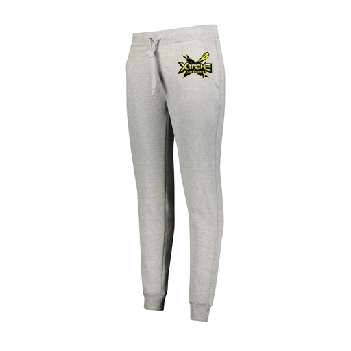 [229748.017.XS-LOGO1] Ladies 60/40 Fleece Jogger (Female Adult XS, Silver, Logo 1)